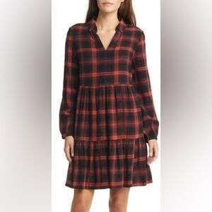 Plaid Long Sleeve Dress